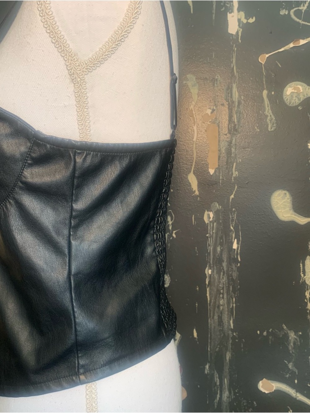 Bustier faux leather size medium. Almost Famous Top. - Picture 3 of 9